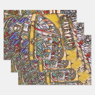 PCC Graveyard Stain Glass Wrapping Paper Sheet Set