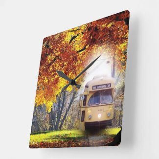 PCC Work Car In Woods Acrylic Wall Clock