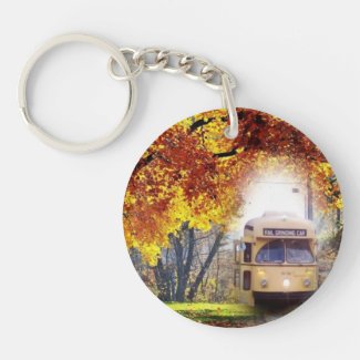 PCC Work Car in Woods Two sided Round Keychain