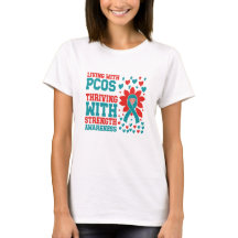 PCOS Awareness Strength Ribbon T Shirt