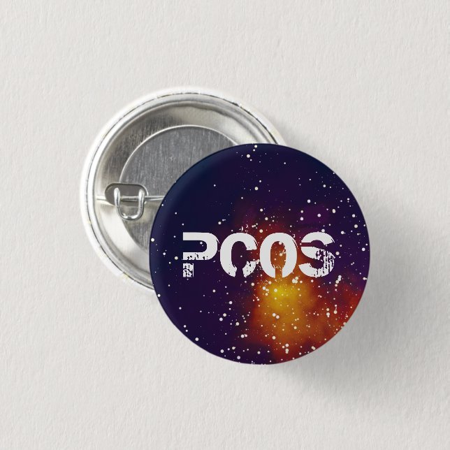 PCOS Customizable Galaxy Identity 1 Inch Round Button (Front & Back)