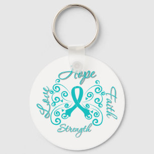 PCOS Hope Motto Butterfly Keychain