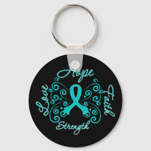 PCOS Hope Motto Butterfly Keychain