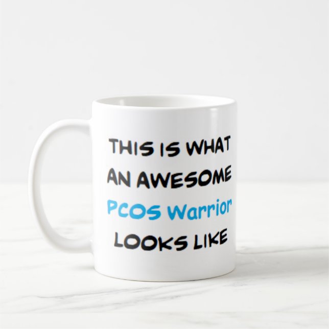 pcos warrior, awesome coffee mug (Left)