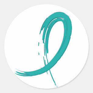 PCOS's Teal Ribbon A4 Classic Round Sticker