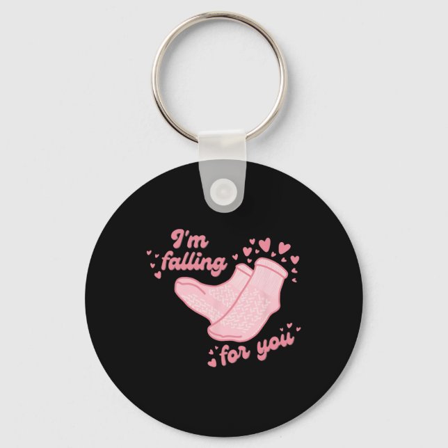 PCT Valentine's Day CNA Fall Risk Falling for You  Keychain (Front)