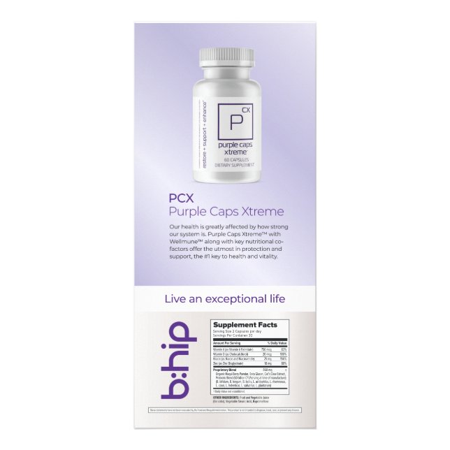 PCX Purple Caps Xtreme Rack Card (Front)