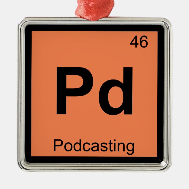 Pd - Podcasting Chemistry Periodic Table Symbol Metal Ornament (Front)