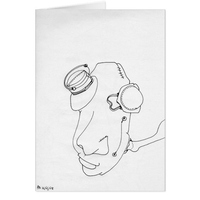 PDD Small Weak Drawings Cyber Face Doodles card (Front)