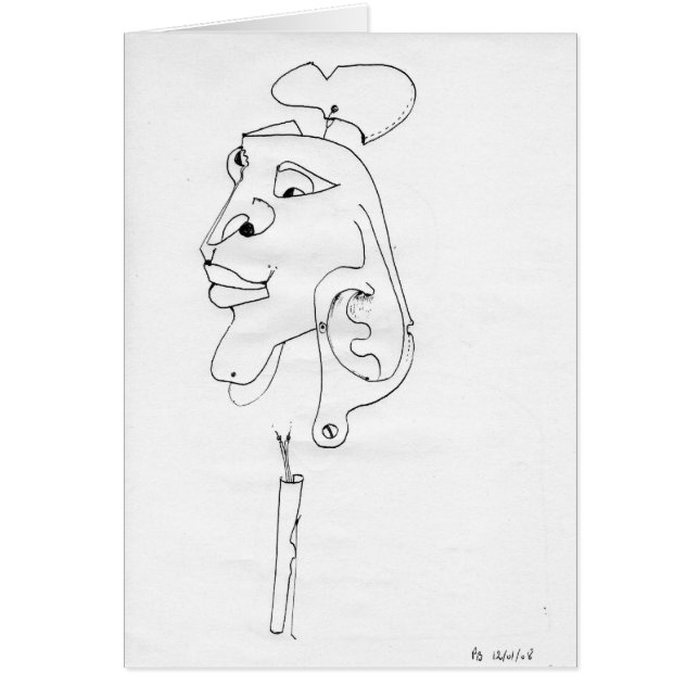 PDD Small Weak Drawings Surreal Portrait Mask card (Front)