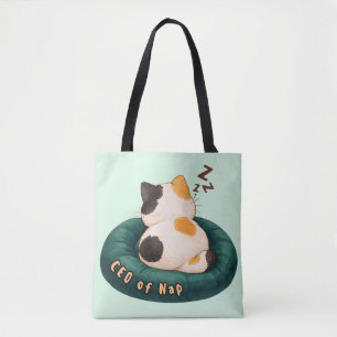 "PDG de Nap" Sac fourre-tout chat dormant sur le c