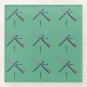 PDX Airport Carpet A Valued Rug Glass Coaster