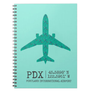 PDX Airport Carpet Airplane   PORTLAND Notebook