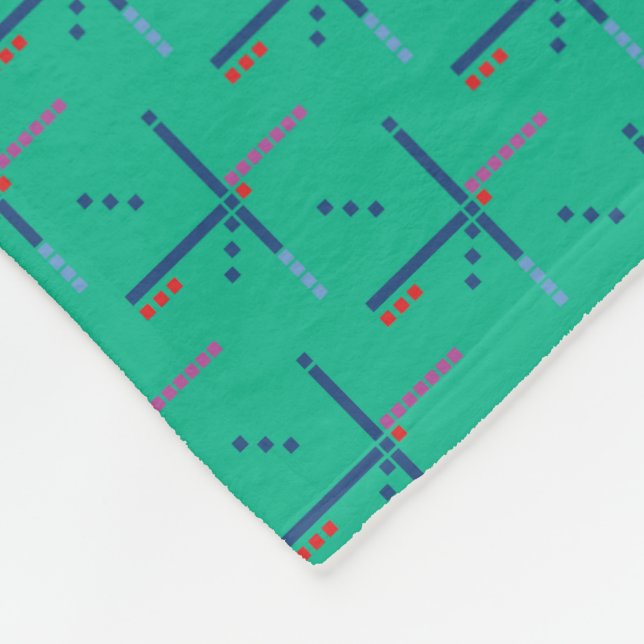 PDX Airport Carpet Pattern Portland Oregon Fleece Blanket (Corner)