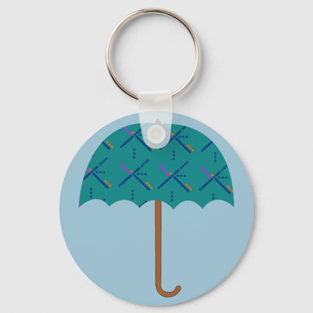 PDX Airport Carpet Umbrella Keychain (Front)