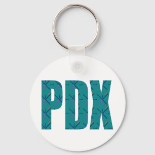 PDX Portland Airport Carpet Text Keychain