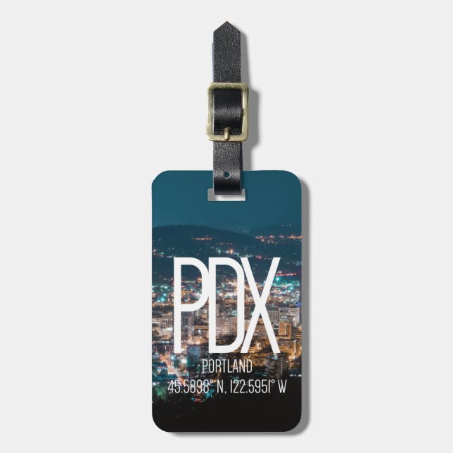 PDX Portland Airport Code luggage tag (Front Vertical)