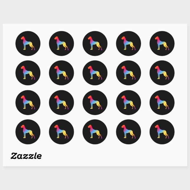 pdychedelic great dane logo classic round sticker (Sheet)