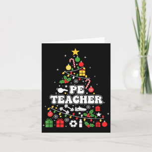 Pe Physical Education Teacher Christmas Tree Women Card