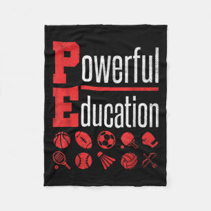 Pe Teacher Gym Physical Education School Motivatio Fleece Blanket