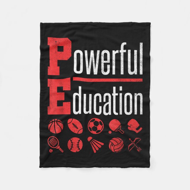 Pe Teacher Gym Physical Education School Motivatio Fleece Blanket (Front)