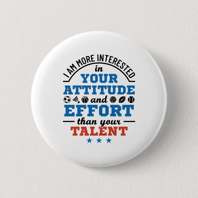 PE Teacher Physical Education Coach Attitude 2 Inch Round Button (Front)