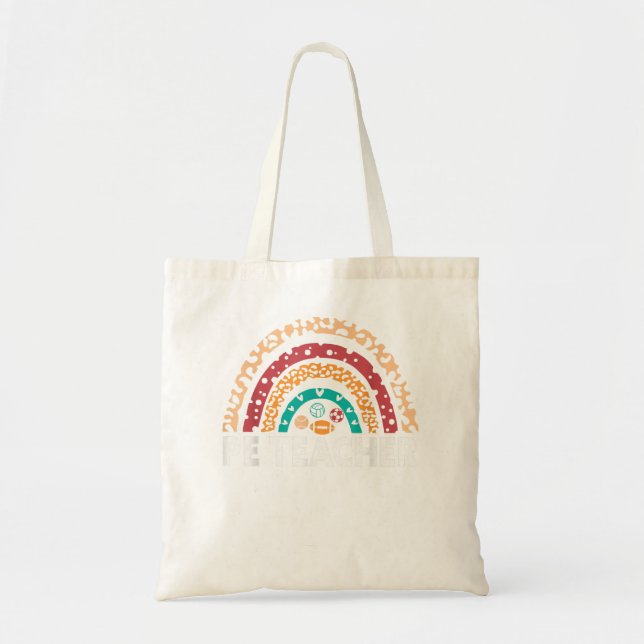 PE Teacher - Physical Education Teacher leopard ra Tote Bag (Front)
