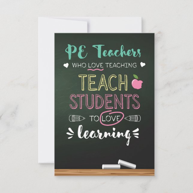 PE Teachers Who Love Teaching Thank You Card (Front)