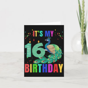 Pea 16th Birthday Funny Cute Birds Animal Lover Gr Card