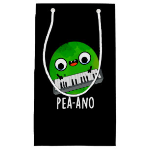 Pea-ano Funny Music Veggie Pea Pun Dark BG Small Gift Bag