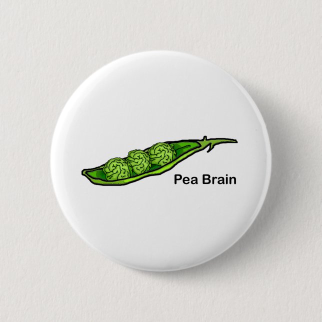 Pea Brain 2 Inch Round Button (Front)