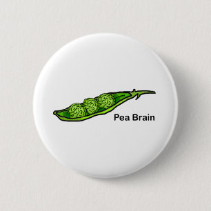 Pea Brain 2 Inch Round Button
