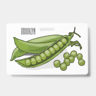 Pea cartoon illustration  badge