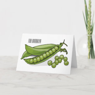 Pea cartoon illustration  card