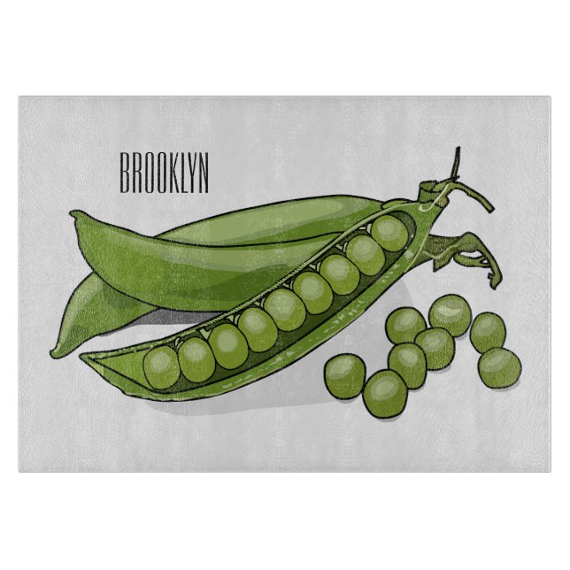 Pea cartoon illustration  cutting board (Front)