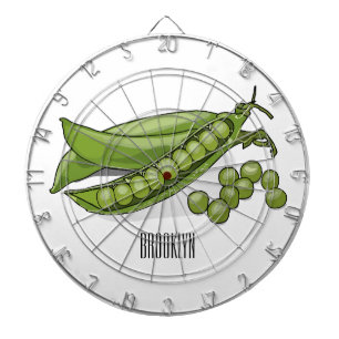 Pea cartoon illustration dartboard