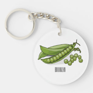 Pea cartoon illustration keychain