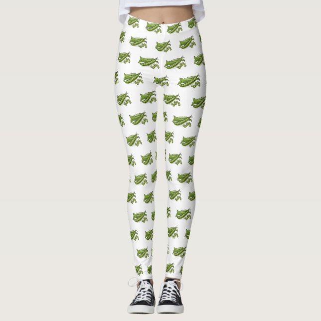 Pea cartoon illustration  leggings (Front)