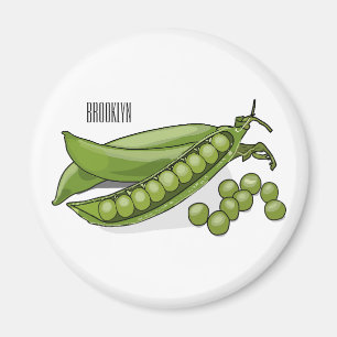 Pea cartoon illustration magnet