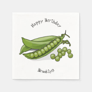 Pea cartoon illustration napkin