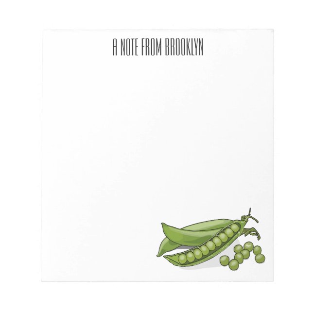 Pea cartoon illustration  notepad (Front)