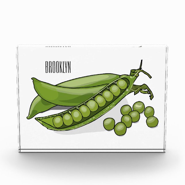 Pea cartoon illustration  photo block (Front)
