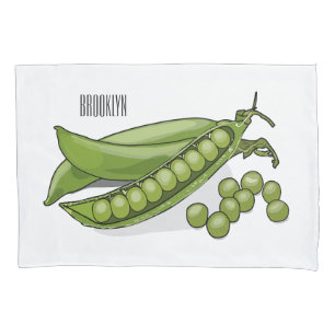 Pea cartoon illustration  pillowcase