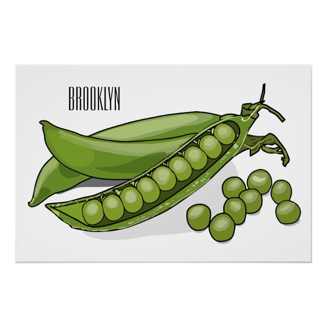 Pea cartoon illustration  poster (Front)