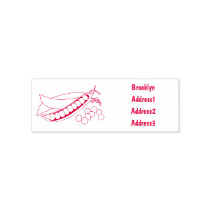 Pea cartoon illustration self-inking stamp