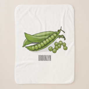 Pea cartoon illustration sherpa blanket