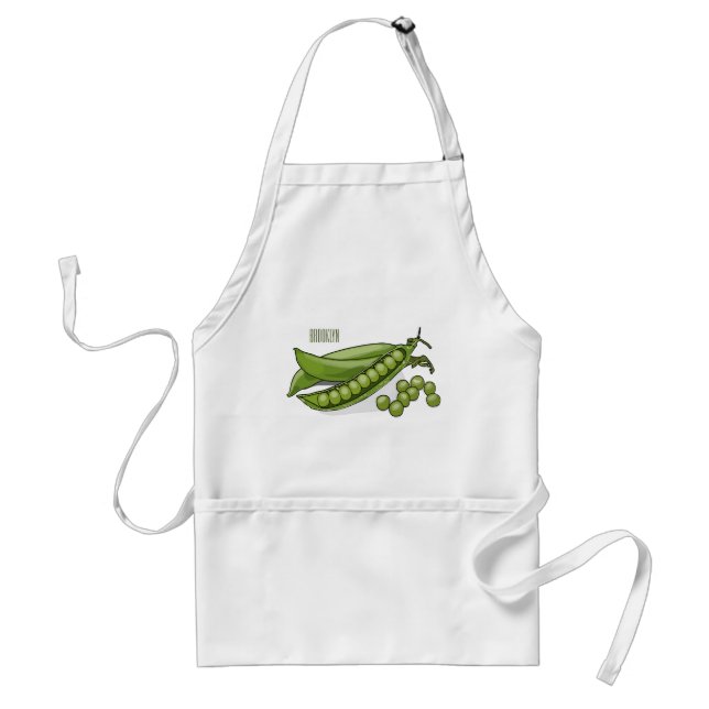 Pea cartoon illustration  standard apron (Front)