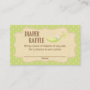 Pea In A Pod Baby Shower Diaper Raffle Tickets Enclosure Card
