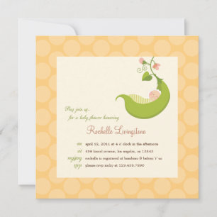 Pea in a Pod Boy Baby Shower Invitation