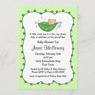 Pea In My Pod Baby Shower Invitation